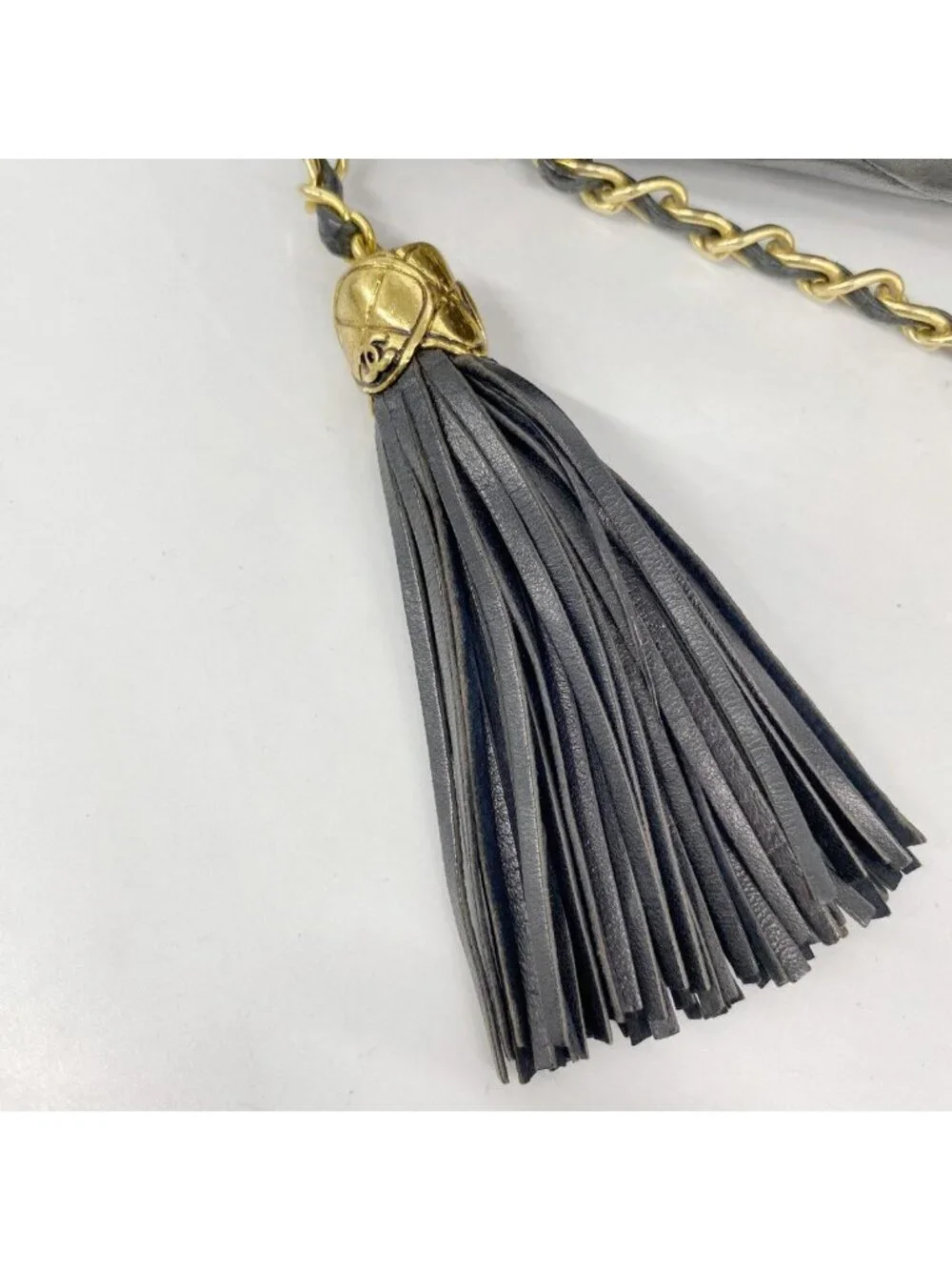 Chanel Shoulder Bag Quilted Lambskin Black Gold